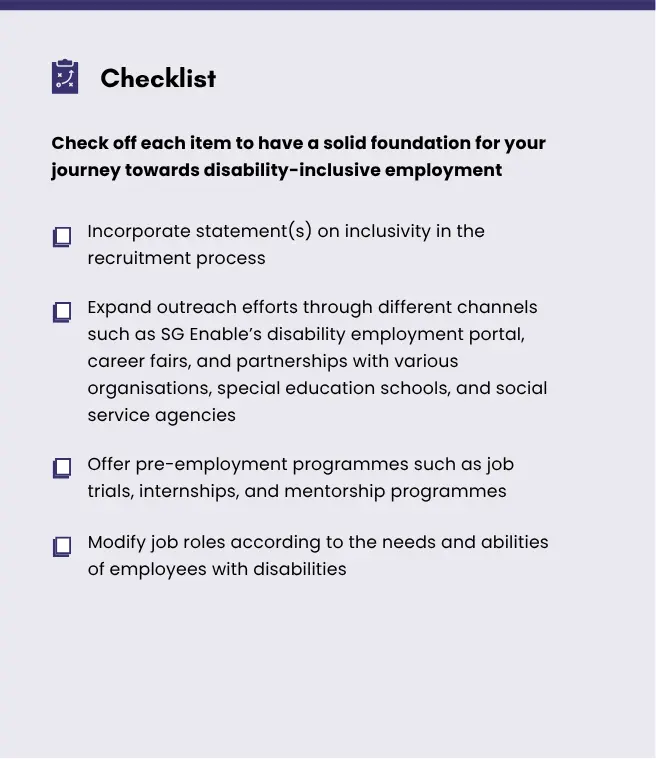 Disability employment checklist